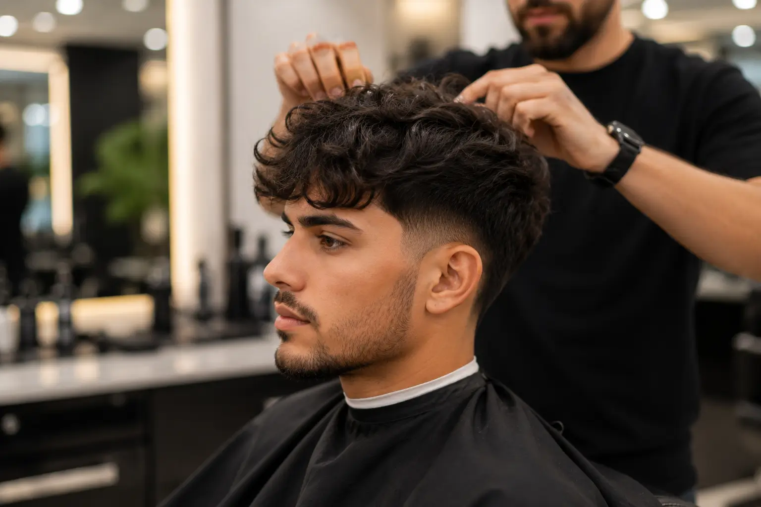 Men’s perm Scarborough at Crown Barber for modern textured hair